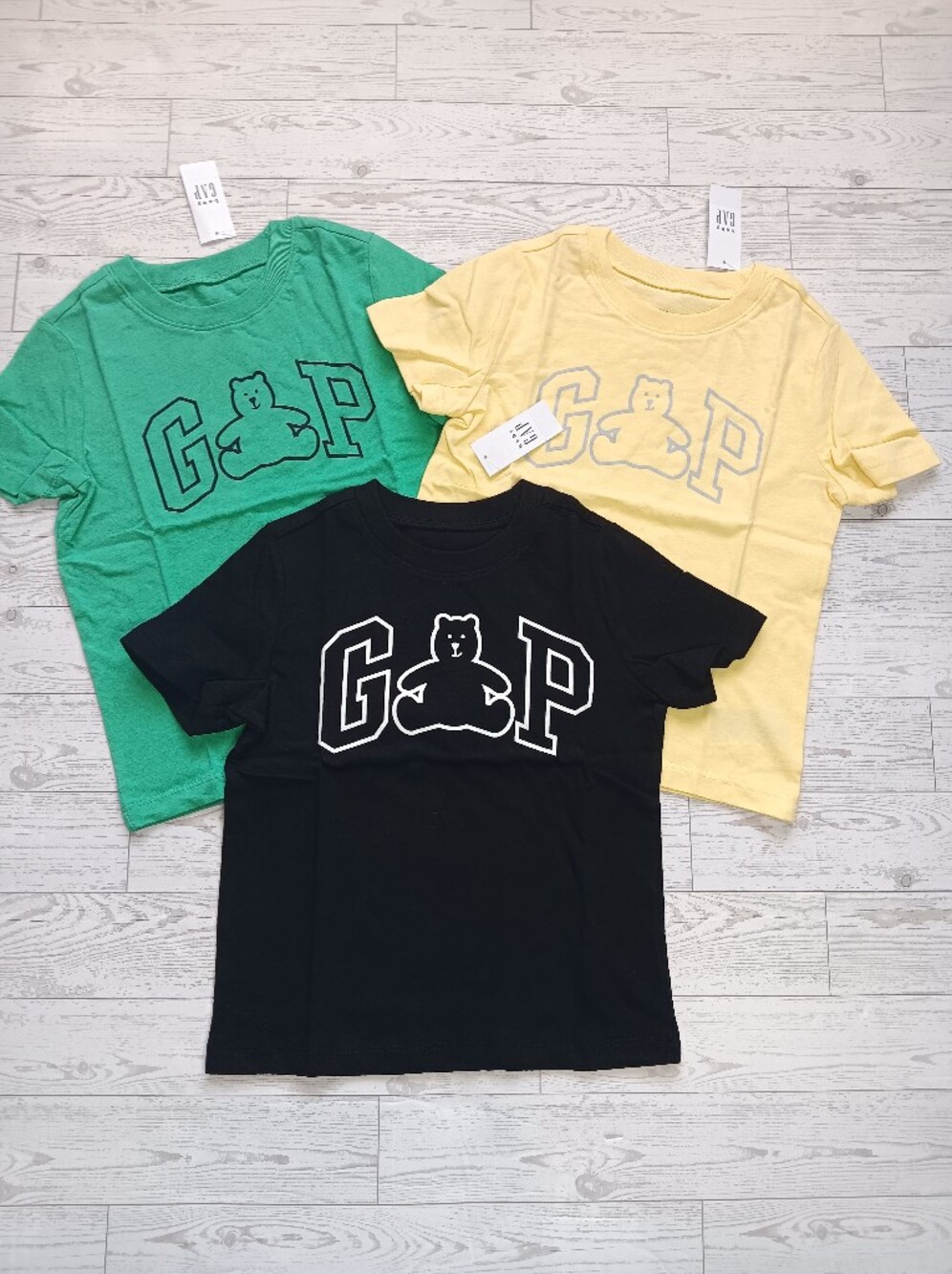 Lot Of 3 Baby Gap Toddler Unisex Bear Logo T Shirt Cotton 4T, 5T